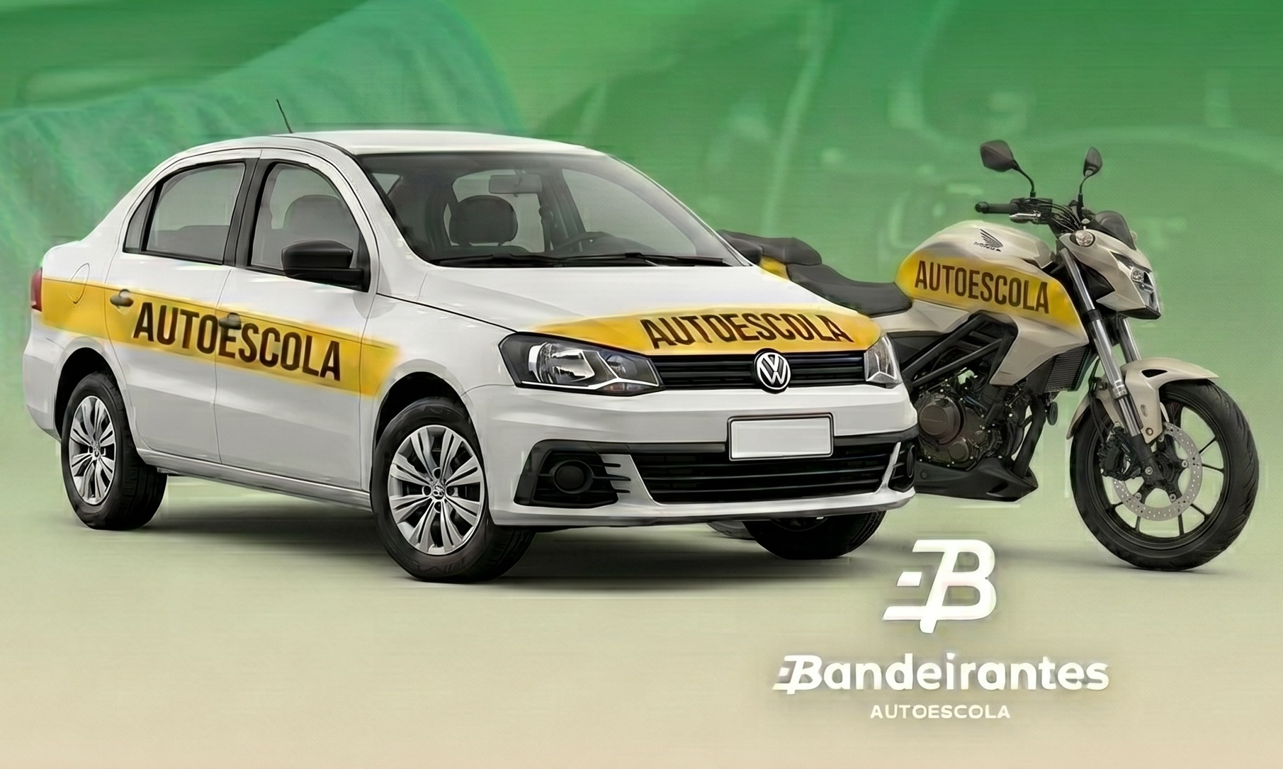 Aulas de direção AB- 04 CARRO + 04 MOTO