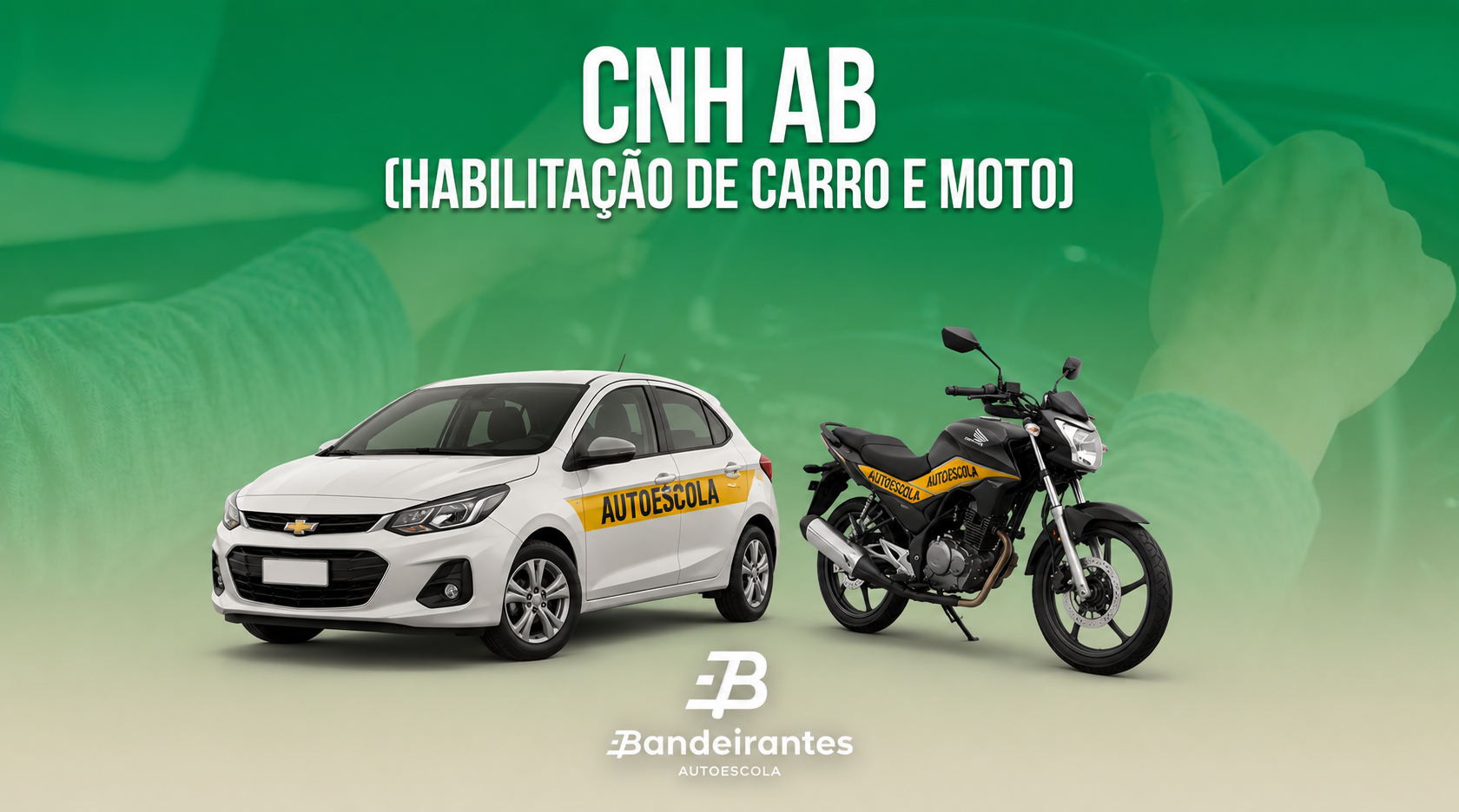 AULAS PRÁTICAS DE CONDUÇÃO AB 10 CARRO + 10 MOTO