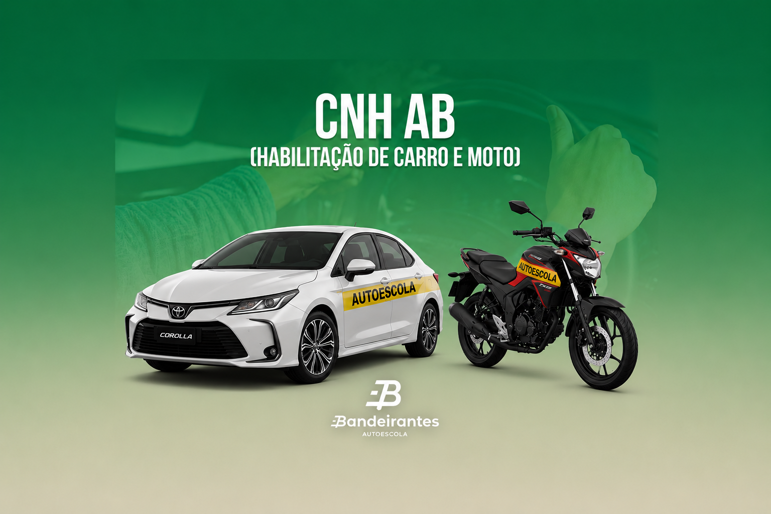 CNH AB: 2 AULAS PRÁTICAS CAT(A) + 2 AULAS PRÁTICAS CAT (B)